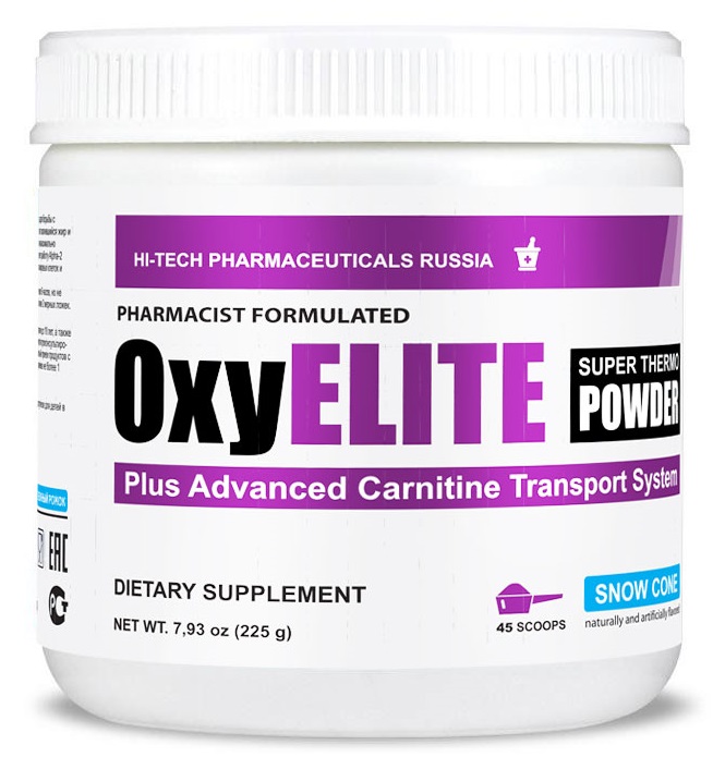  Заказать OxyELITE Super Thermo Powder (225 гр) (45 порц) (Hi-Tech Pharmaceuticals Russia) - цена  руб.