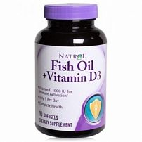 Fish Oil / Vitamine D3 (90 капс) (Natrol)