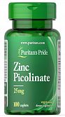 Zink Picolinate (25 мг) (100 табл) (Puritan's Pride)